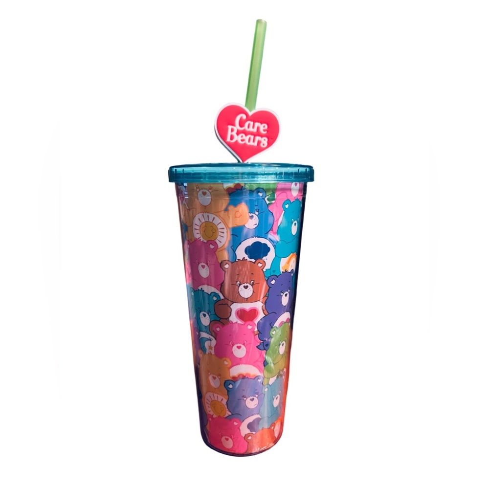 Care Bears Gift Set NWT Pink Backpack Keychain Slippers Cold Beverage Tumbler - Picture 5 of 11